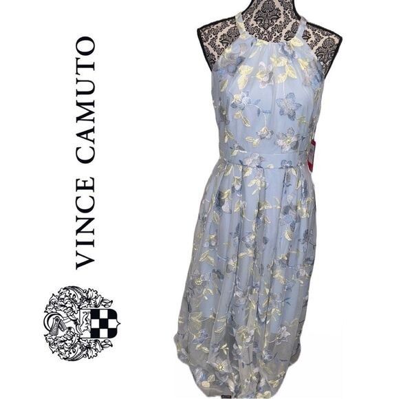 Vince Camuto‎ Women’s Embroidered Mesh Floral MIDI Dress - Size 6 - Picture 2 of 3
